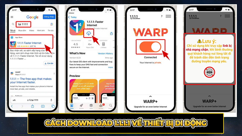 Cách download 1.1.1.1 về thiết bị di động